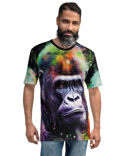 Abstract Splash Gorilla - Ape Uni-Sex All Over Print T-Shirt #3 10 Toasted Styles
