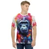 Abstract Splash Gorilla Ape Uni-Sex All Over Print T-Shirt #4 10 Toasted Styles
