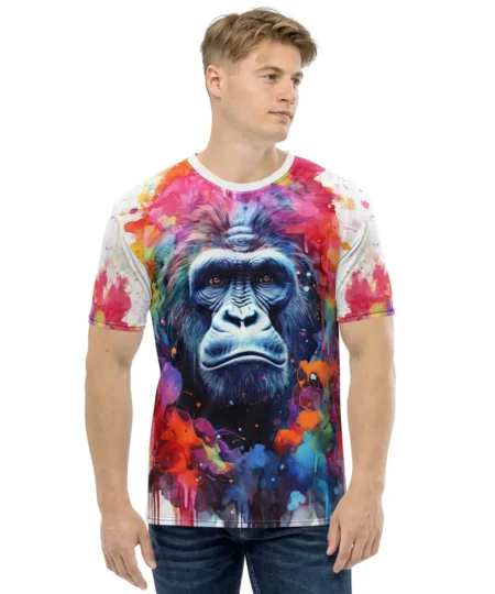Abstract Splash Gorilla Ape Uni-Sex All Over Print T-Shirt #4 10 Toasted Styles