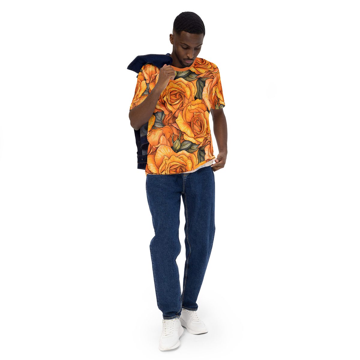 Yellow And Orange Roses Uni-Sex All Over T-Shirt #2 - Image 3