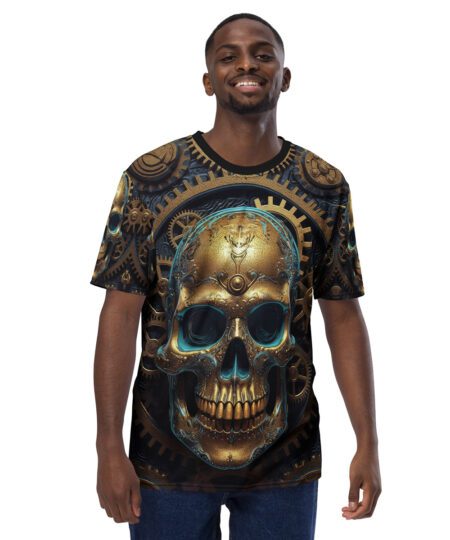 Steampunk Skull All Over Print Uni-Sex T-Shirt 1