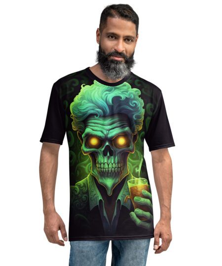 Neon Scientist Skull Uni-Sex All Over Print T-Shirt V1