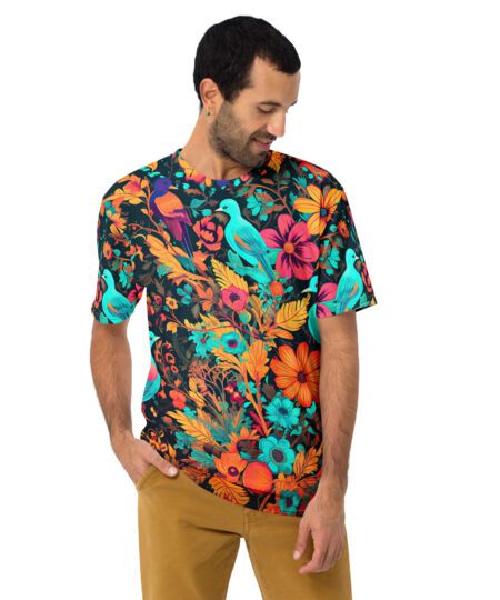 Autumn Birds Floral All Over Print T-Shirt