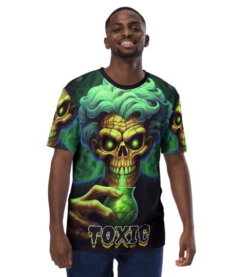 Neon Toxic Scientist Skull Uni-Sex All Over Print T-Shirt V2