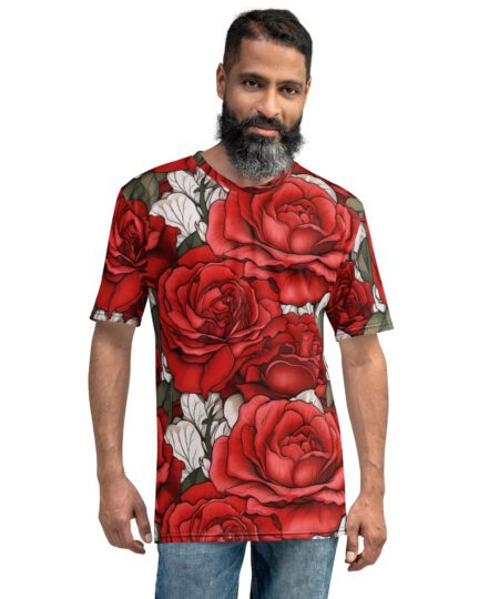Red Roses Uni-Sex All Over Print T-Shirt