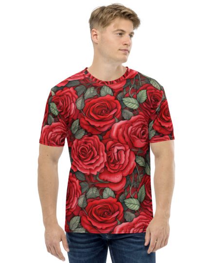 Red Roses Uni-Sex All Over Print T-Shirt