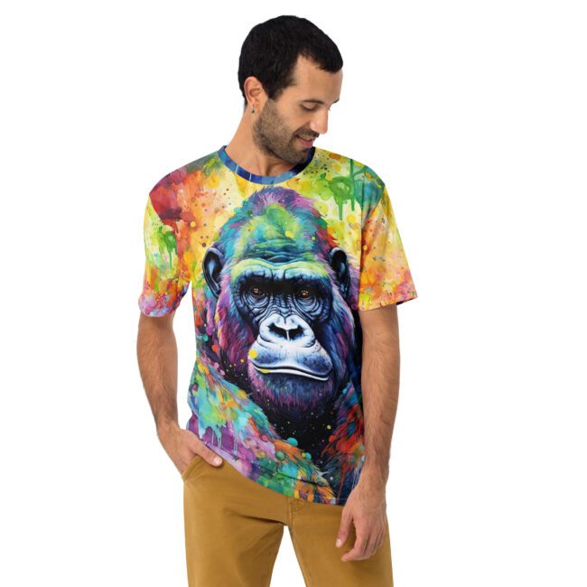 Abstract Splash Gorilla Uni-Sex All Over Print T-Shirt #1