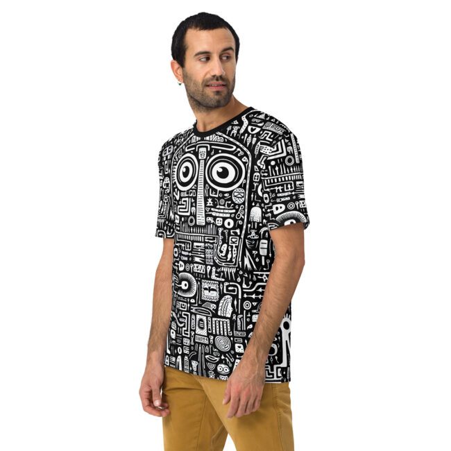 Strange Black And White Doodle Uni-Sex All Over T-Shirt #2