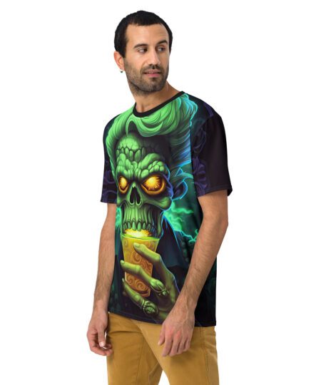 Neon Scientist Skull Uni-Sex All Over Print T-Shirt V3