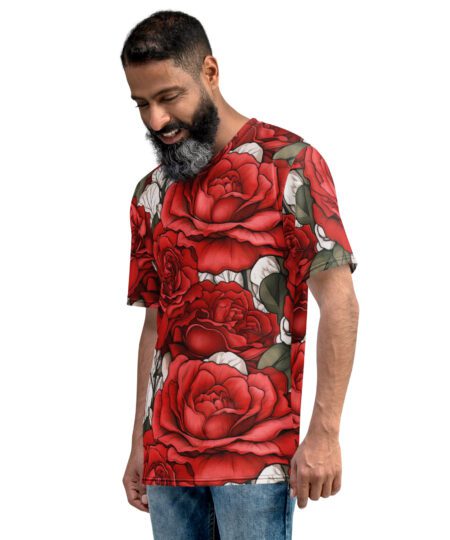 Red Roses Uni-Sex All Over Print T-Shirt