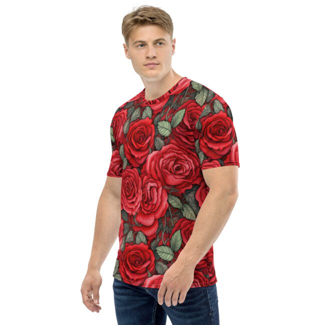 Red Roses Uni-Sex All Over Print T-Shirt