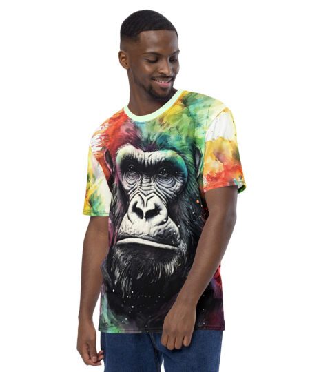 Abstract Splash Gorilla Ape Uni-Sex All Over Print T-Shirt #2