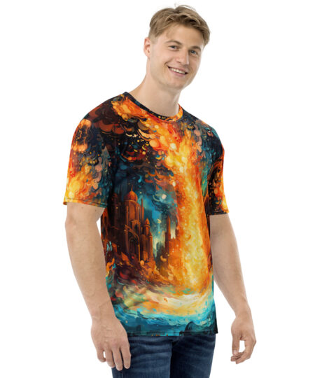 Fire And Ice V4 Temple All Over Print Uni-Sex T-Shirt