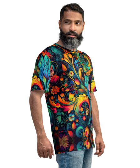 Colorful Floral All Over Print Uni-Sex T-Shirt #1