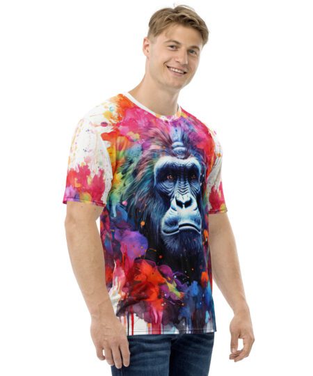 Abstract Splash Gorilla Ape Uni-Sex All Over Print T-Shirt #4