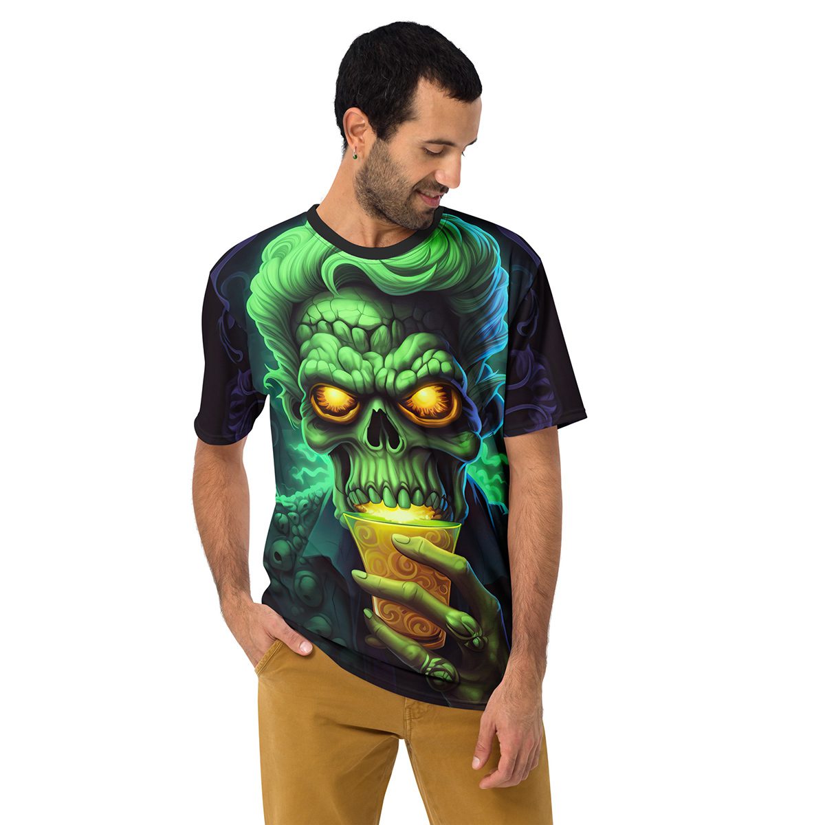 Neon Scientist Skull Uni-Sex All Over Print T-Shirt V3 8 Toasted Styles