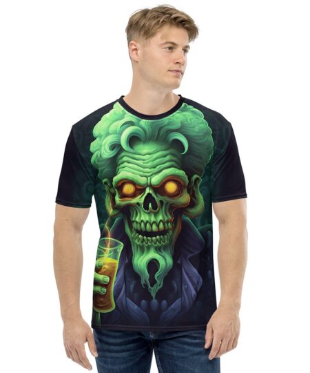 Neon Scientist Skull Uni-Sex All Over Print T-Shirt V4 9 Toasted Styles