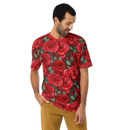 Premium Red Roses Uni-Sex All Over Print T-Shirt #1 – soft all-over print unisex tee