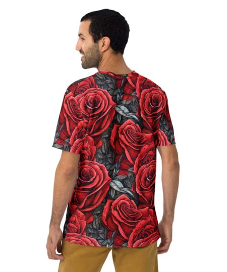 Red Roses Uni-Sex All Over Print T-Shirt #1 8 Toasted Styles