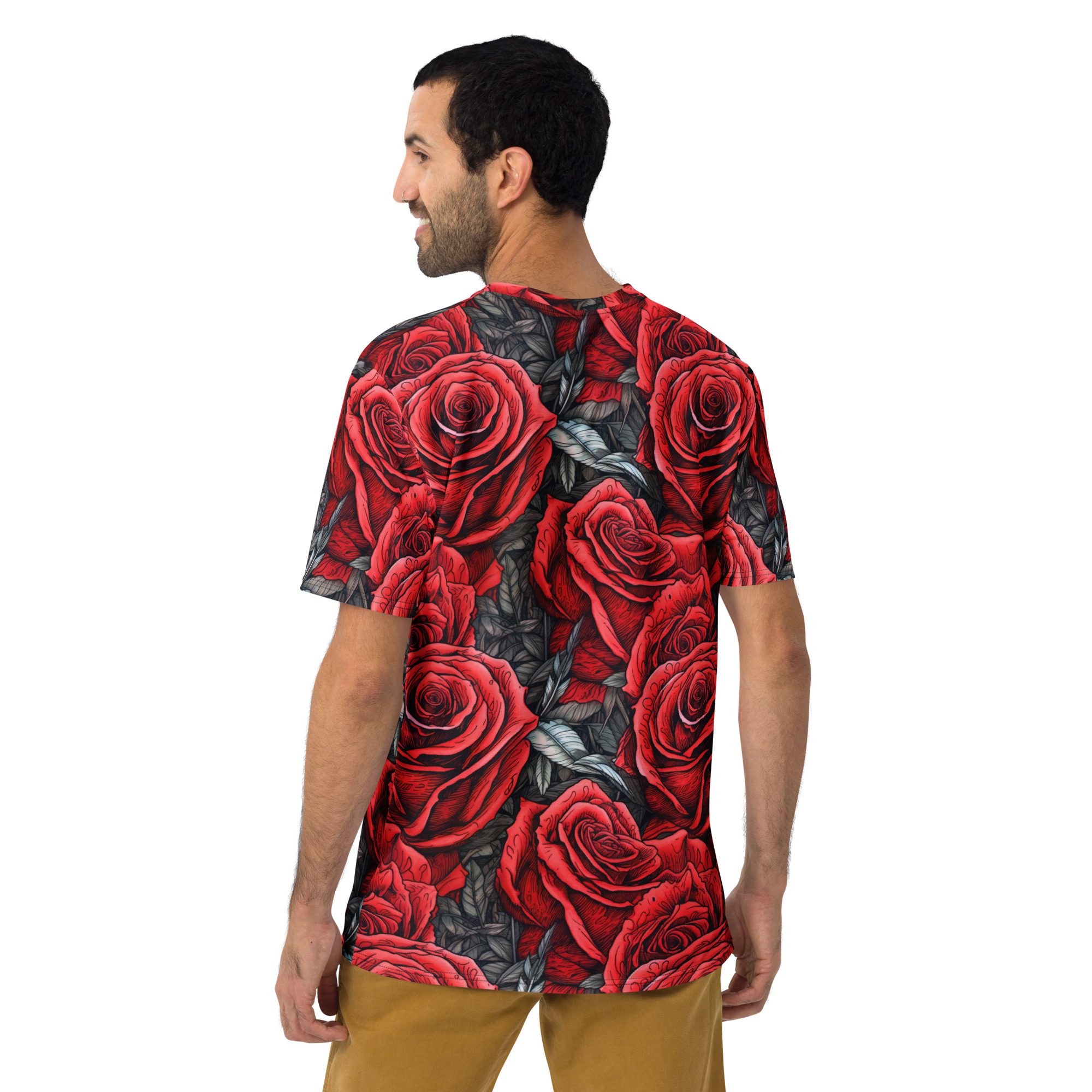 Red Roses Uni-Sex All Over Print T-Shirt #1 8 Toasted Styles