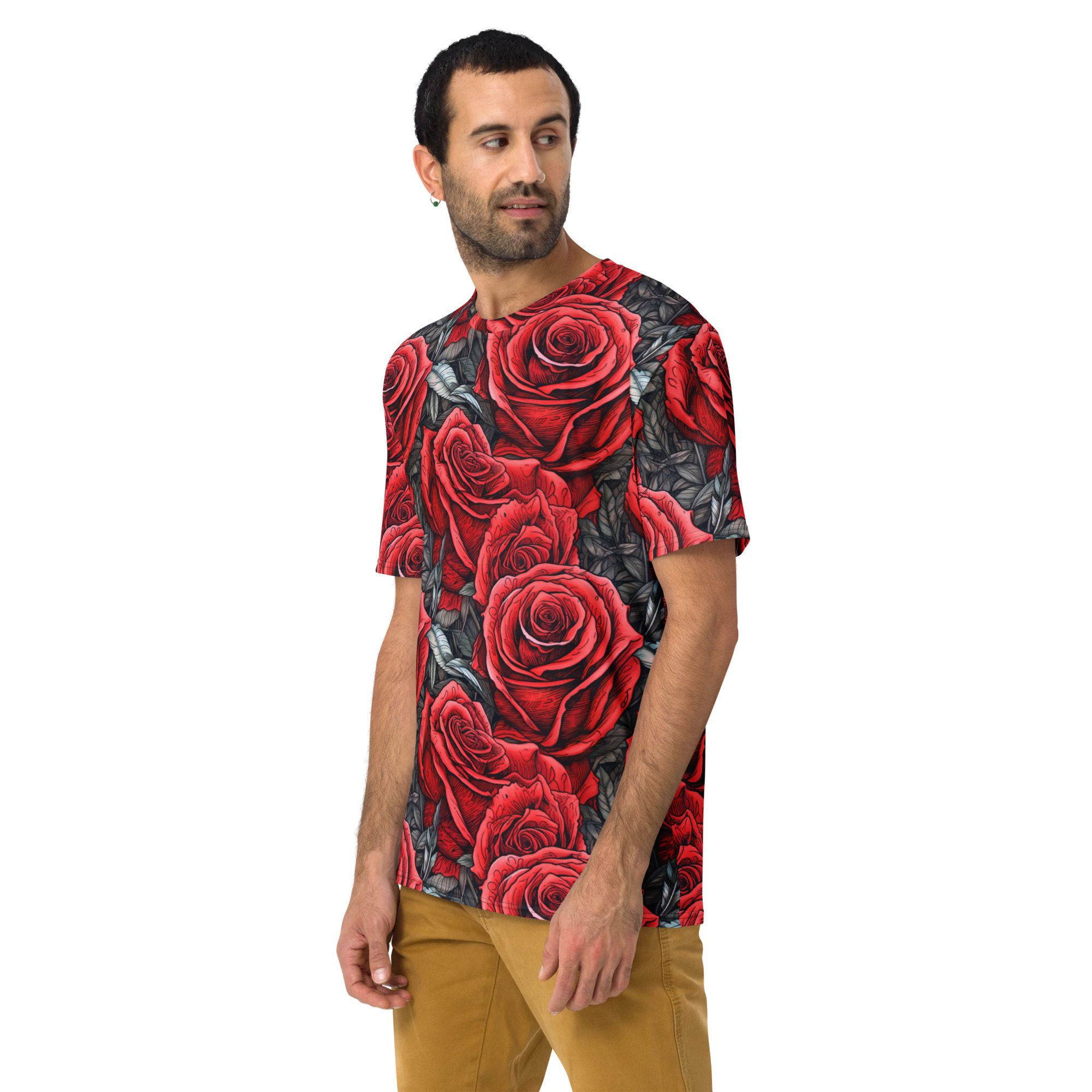 Red Roses Uni-Sex All Over Print T-Shirt #1 9 Toasted Styles