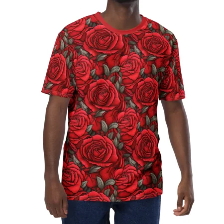 Premium Red Roses Uni-Sex All Over Print T-Shirt #2 – soft all-over print unisex tee