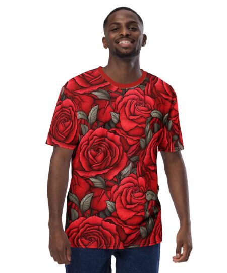 Red Roses Uni-Sex All Over Print T-Shirt #2 9 Toasted Styles