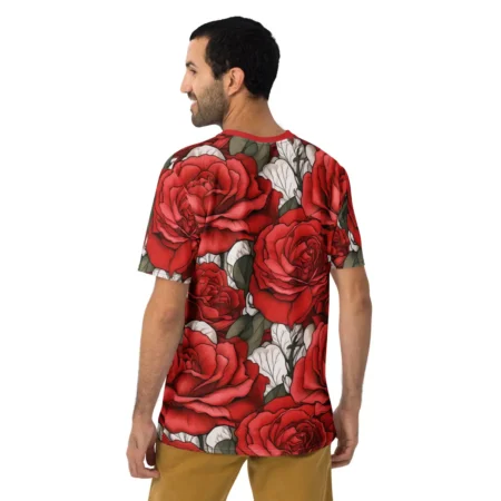 Stylish Red Roses Uni-Sex All Over Print T-Shirt #3 – durable everyday unisex apparel