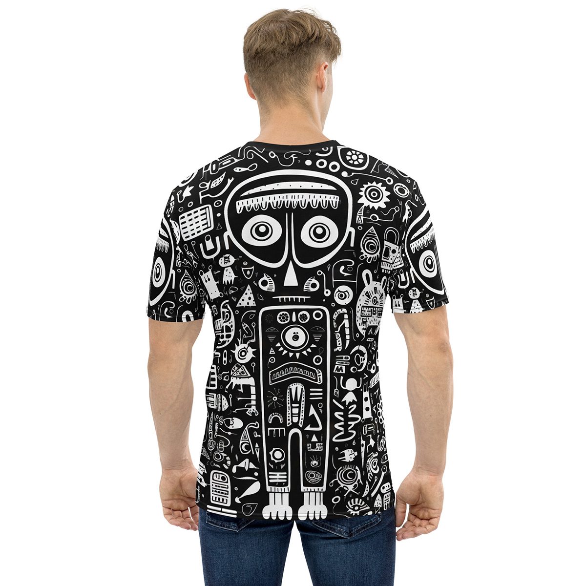 Strange Black And White Doodle Uni-Sex All Over T-Shirt #1 10 Toasted Styles