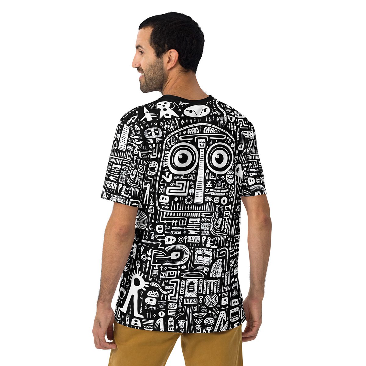 Strange Black And White Doodle Uni-Sex All Over T-Shirt #2 9 Toasted Styles