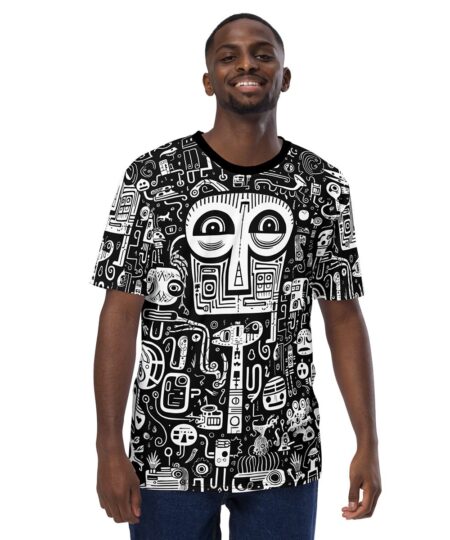 Strange Black And White Doodle Uni-Sex All Over T-Shirt #3 10 Toasted Styles