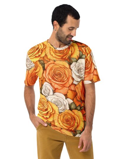 Yellow And Orange Roses Uni-Sex All Over T-Shirt #1 8 Toasted Styles