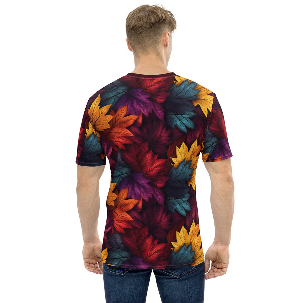 Leaves Autumn Leaves All Over Print Uni-Sex T-Shirt