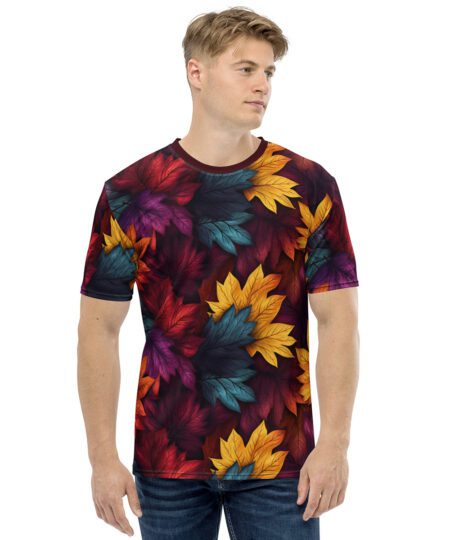 Leaves Autumn Leaves All Over Print Uni-Sex T-Shirt