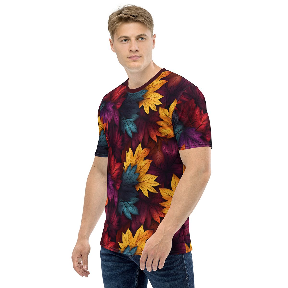 Leaves Autumn Leaves All Over Print Uni-Sex T-Shirt