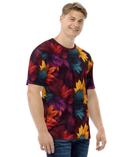 Leaves Autumn Leaves All Over Print Uni-Sex T-Shirt