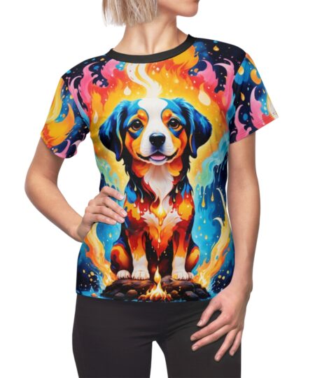Abstract Women's All Over Print Colorful Dog T-Shirt