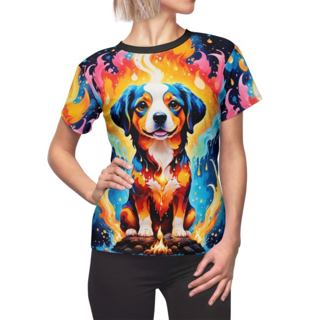 Abstract Women's All Over Print Colorful Dog T-Shirt