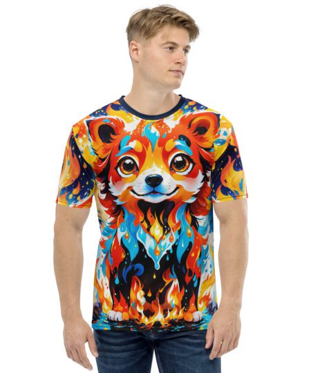 Dripping Paint Splatter Art Dog Uni-Sex T-Shirt