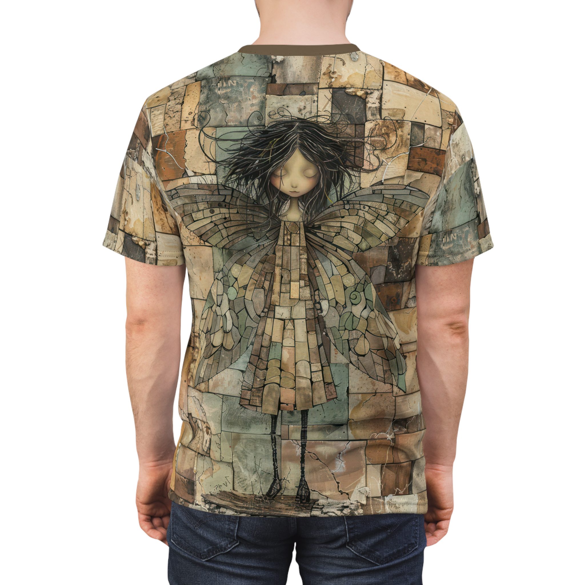 Girl On Brick Wall Uni-Sex T-Shirt 6 Toasted Styles