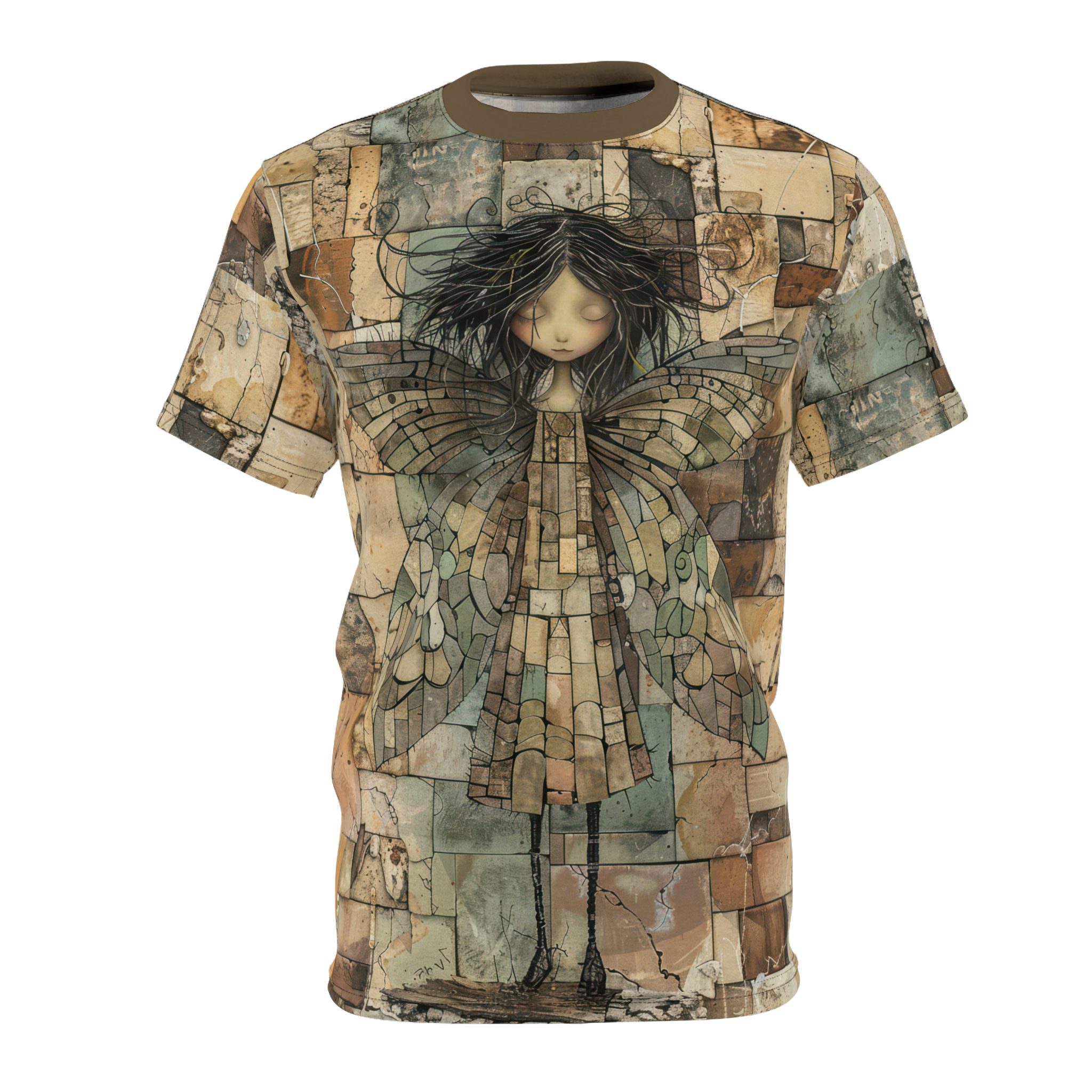 Girl On Brick Wall Uni-Sex T-Shirt 9 Toasted Styles