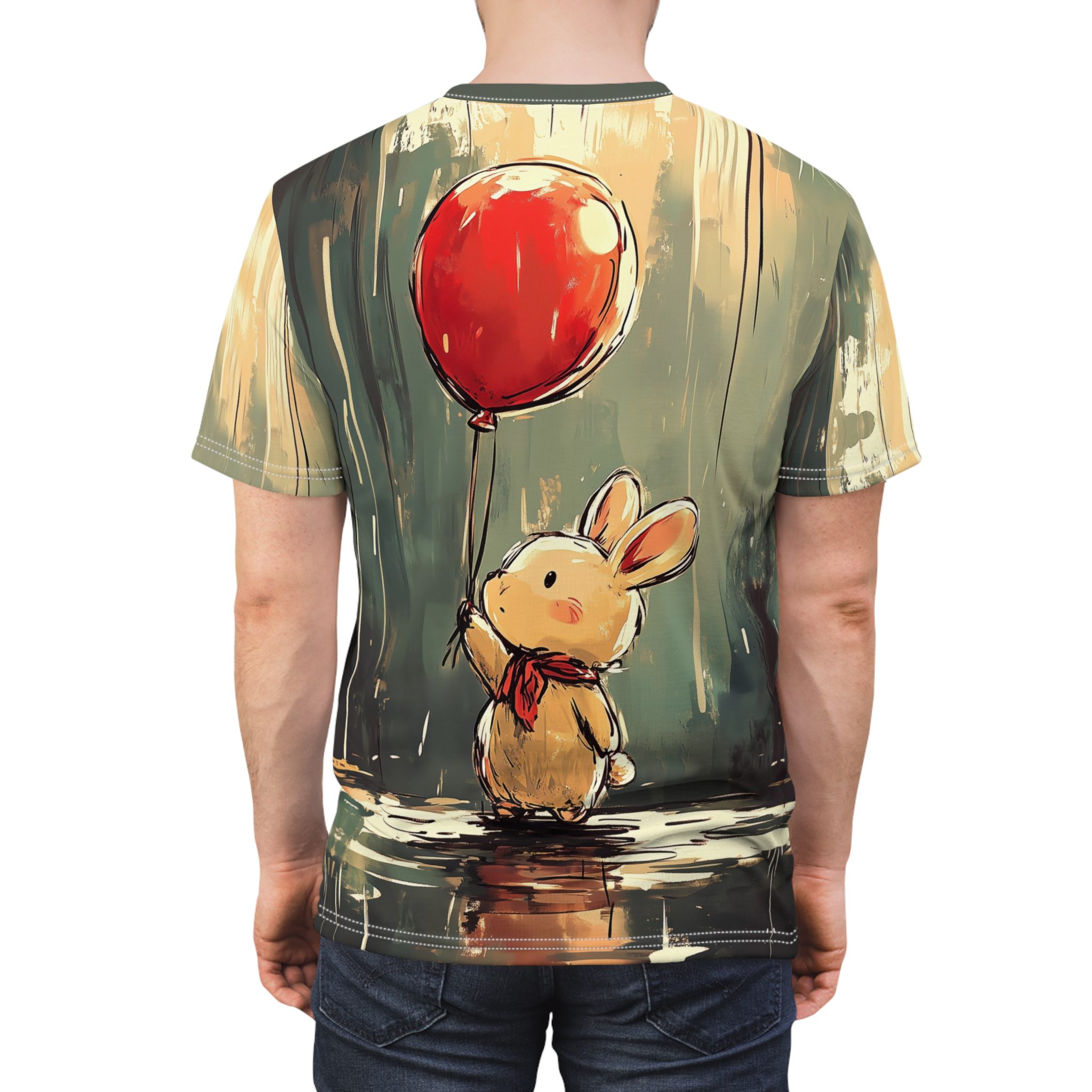 Rabbit With Balloon Mens / Uni-Sex Tee 9 Toasted Styles