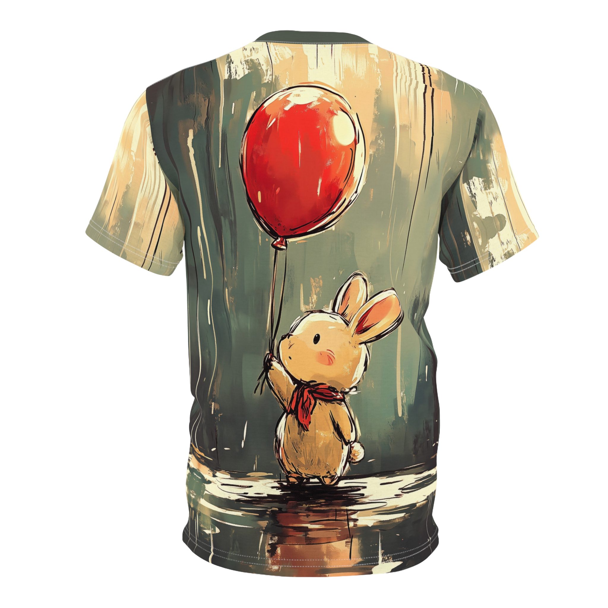 Rabbit With Balloon Mens / Uni-Sex Tee 8 Toasted Styles