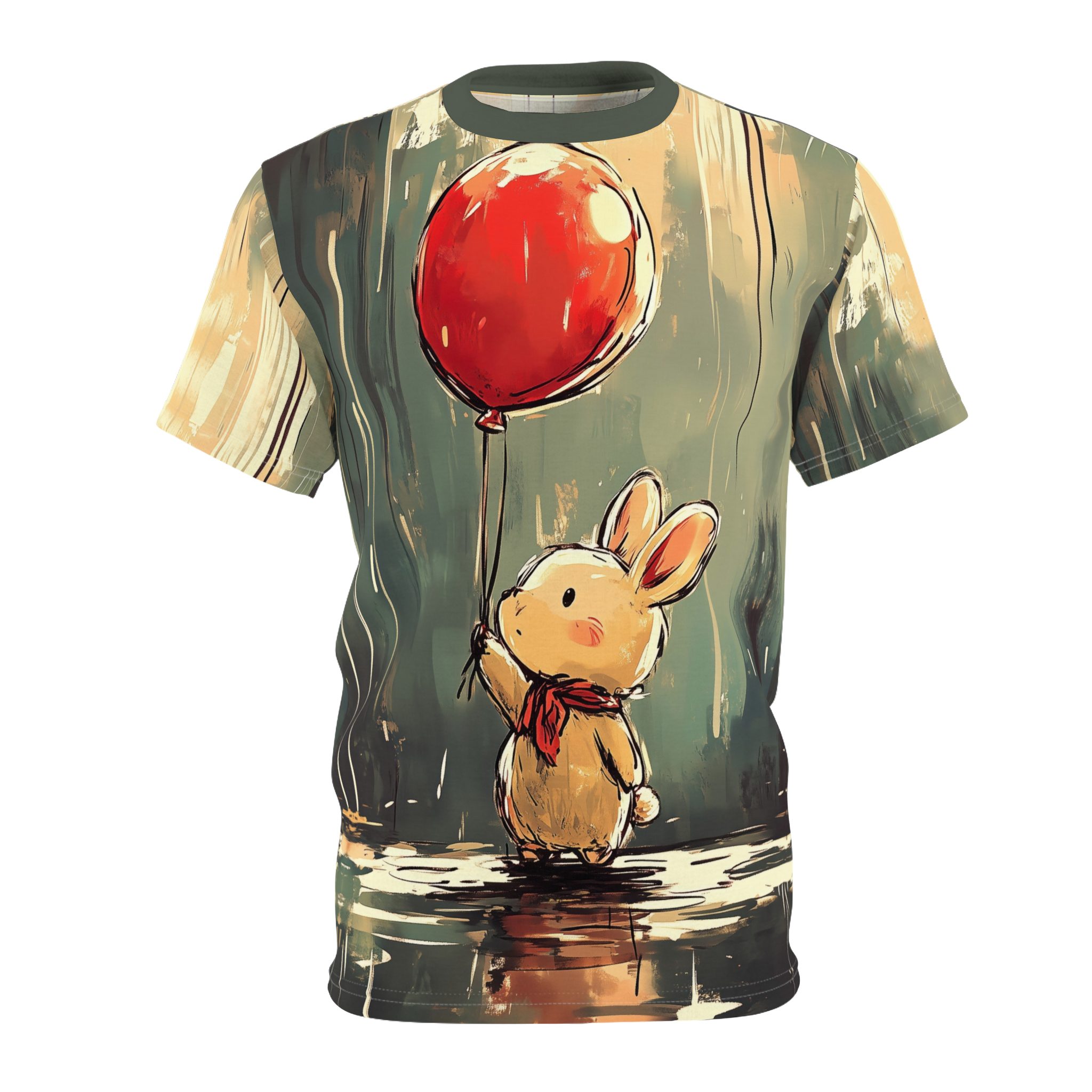 Rabbit With Balloon Mens / Uni-Sex Tee 7 Toasted Styles