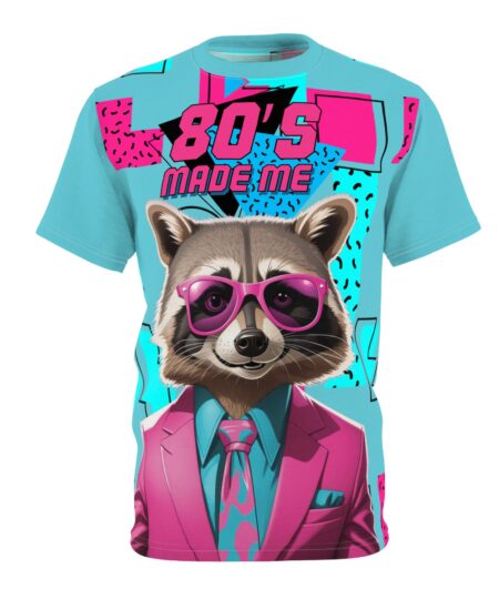 Tee Raccoon 80s Pink Glasses Unisex All Over Print Shirt 9 Toasted Styles
