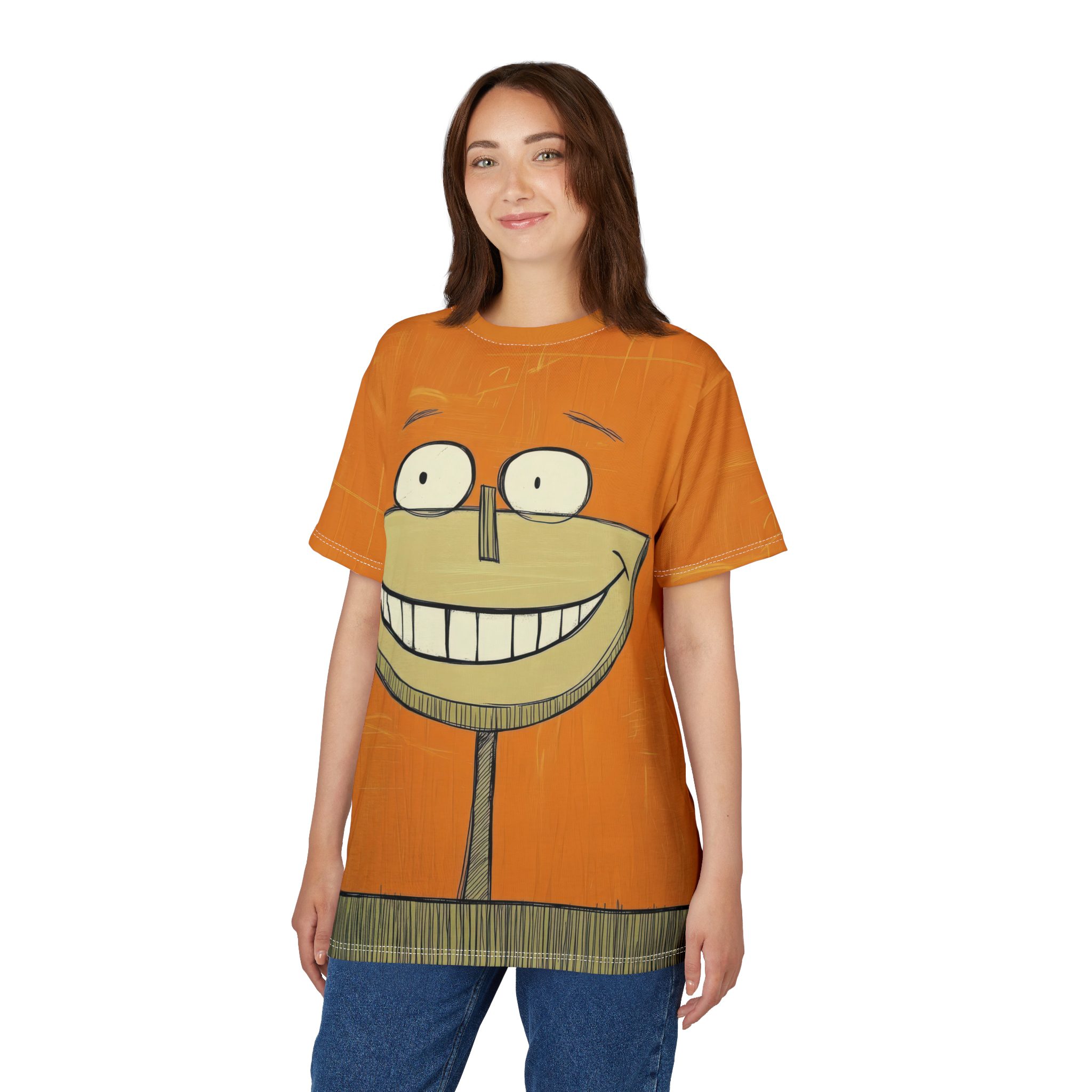 Smiley Face Unisex Fun Graphic T-Shirt - Image 4