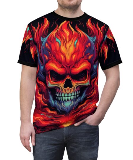 Fiery Skull Unisex Tee - Edgy Graphic Tee for Halloween & Festivals