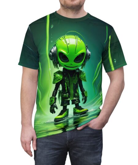 Alien Vibes Unisex T-Shirt with Vivid Green Design
