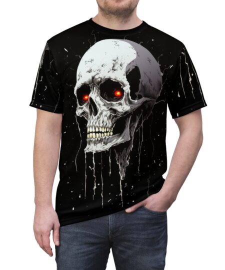 Uni-Sex Skull Graphic Tee - Edgy Unisex T-Shirt with Red Eyes