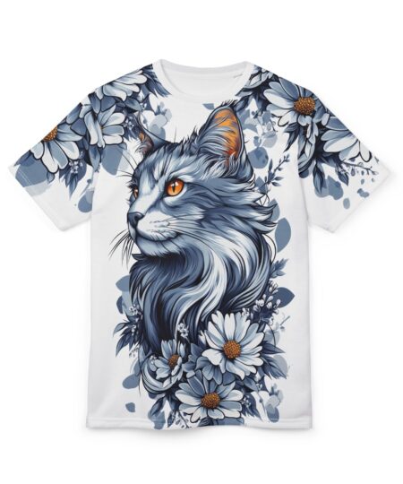 Blue Floral Cat Unisex Tee - Stylish Nature-Inspired Design 2 Toasted Styles